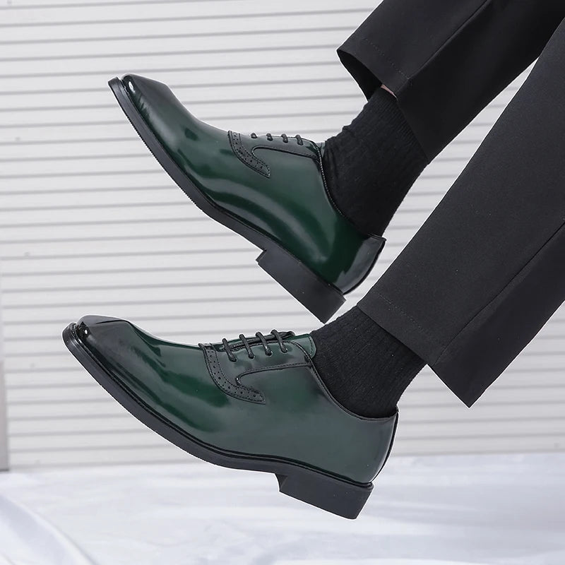 Men's Shiny Emerald Dress Shoes