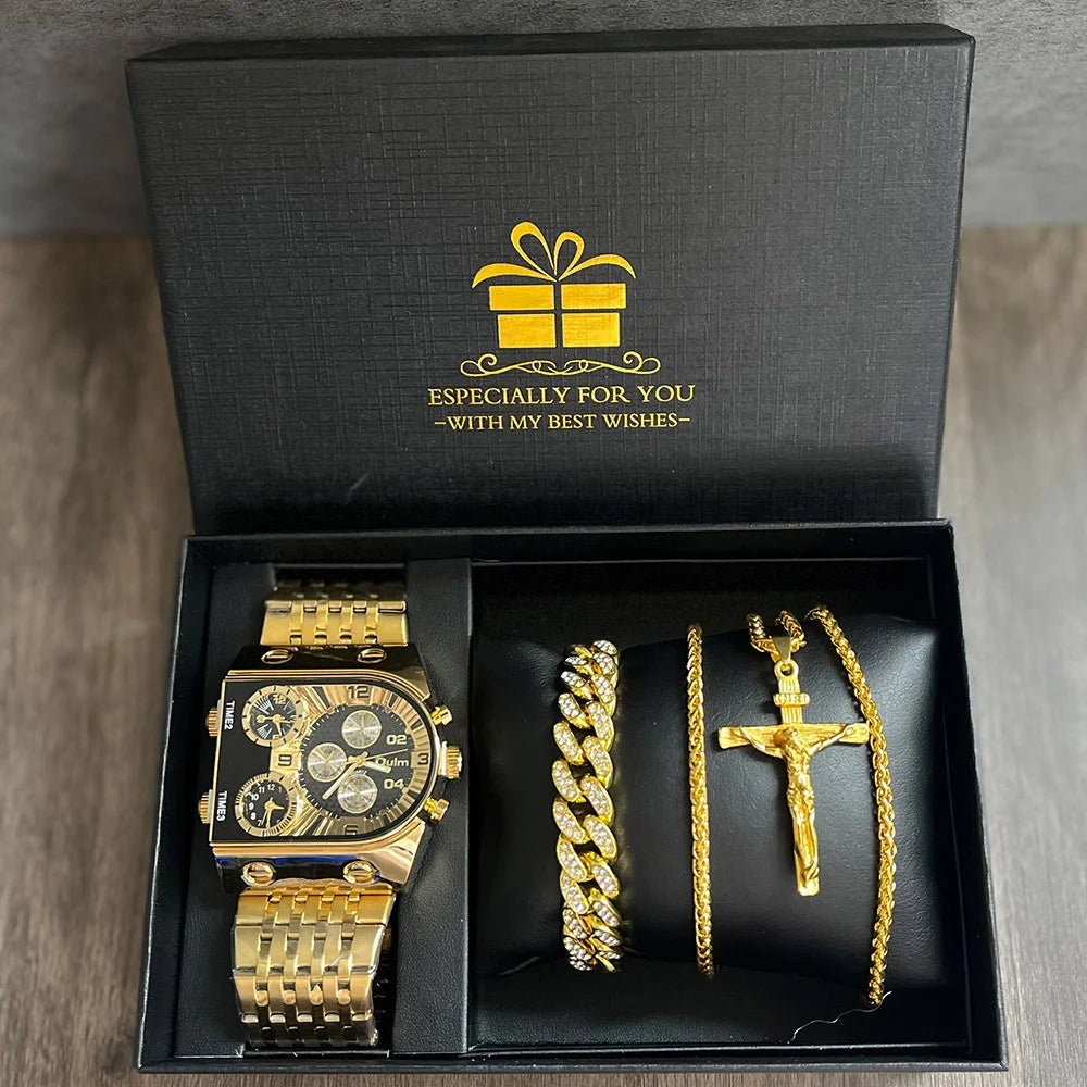 Men’s Luxury Watch & Jewelry Gift Set