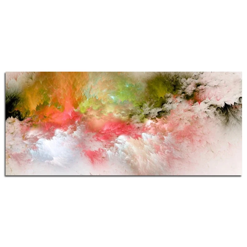 Grey and Yellow Abstract Cloud Oil Painting