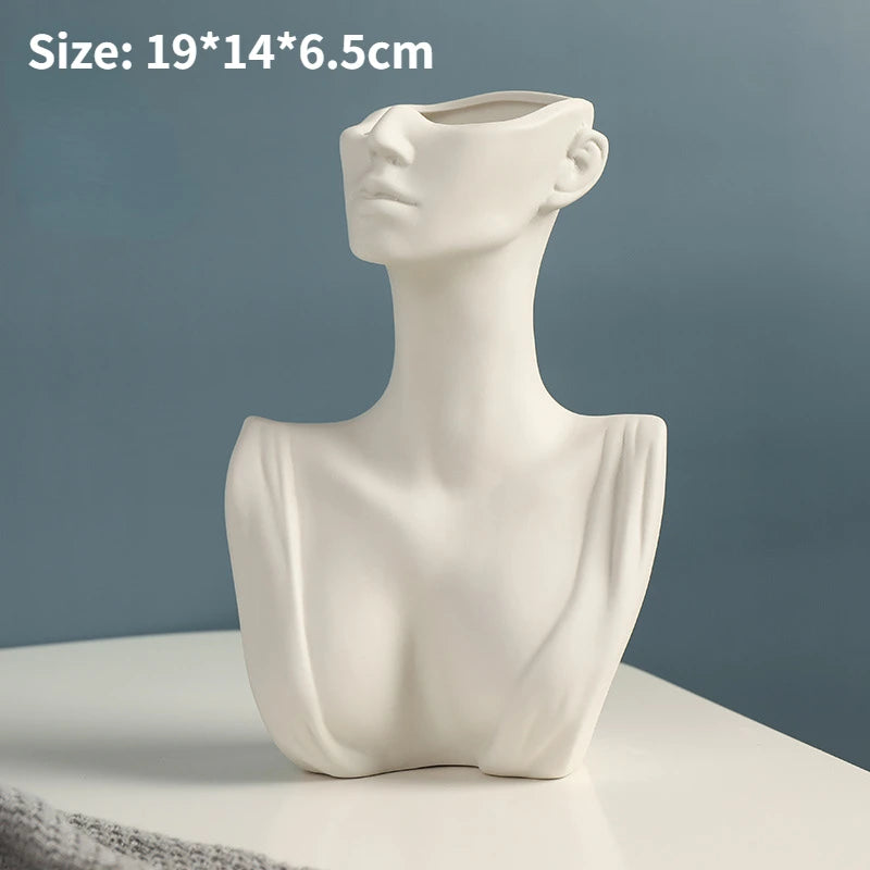 Nordic Style Ceramic Woman Body Vase