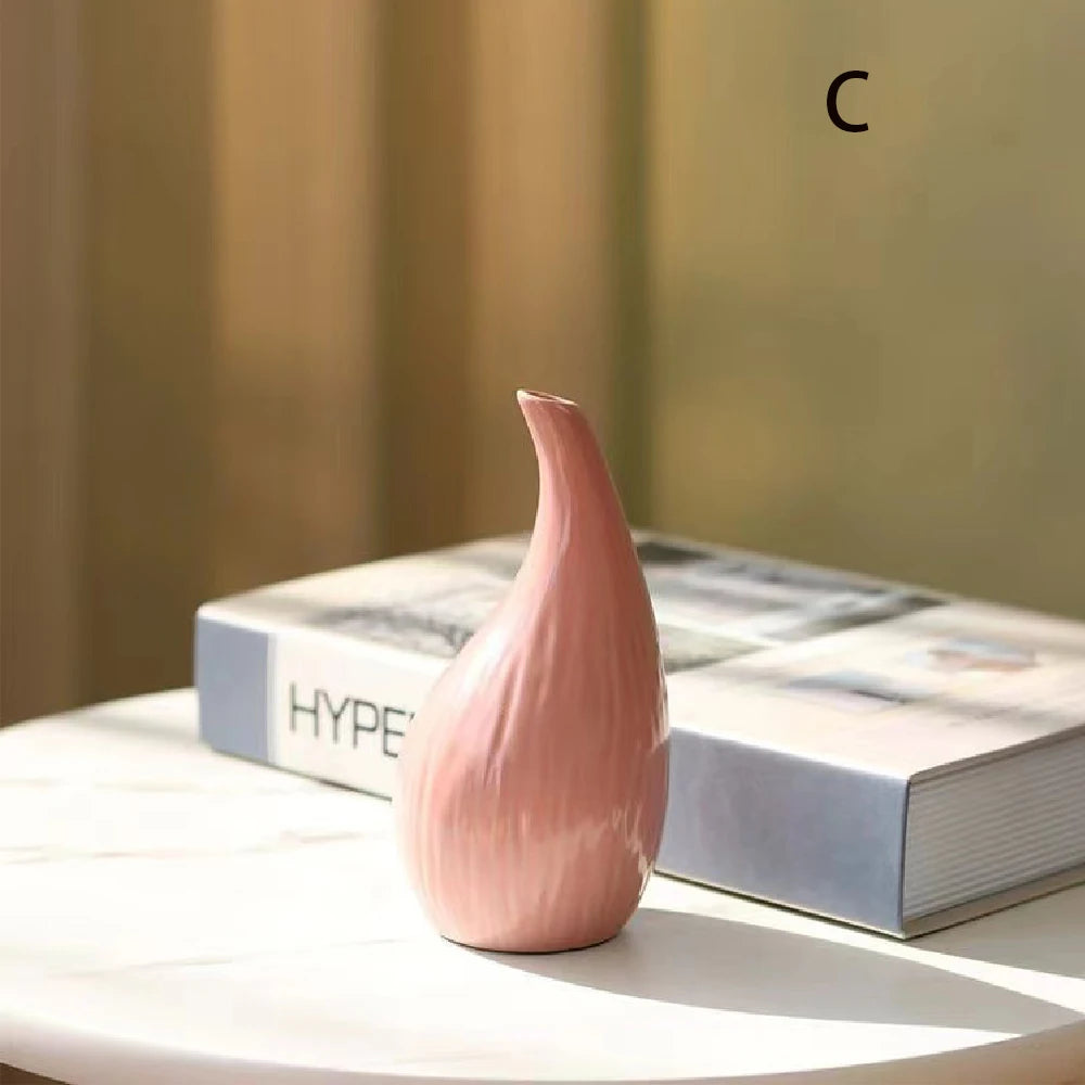 Simple Ceramic Hydroponic Vase – Small Decorative Plant Pot for Living Room & Dining Table