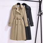 British Elegance Trench Coat - Double-Breasted Windbreaker