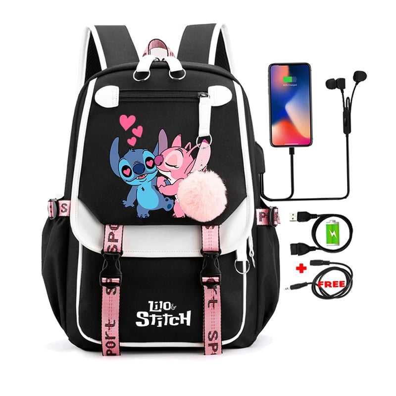Lilo & Stitch Adventure Backpack – Cartoon Print School Bag for Teens, Kids