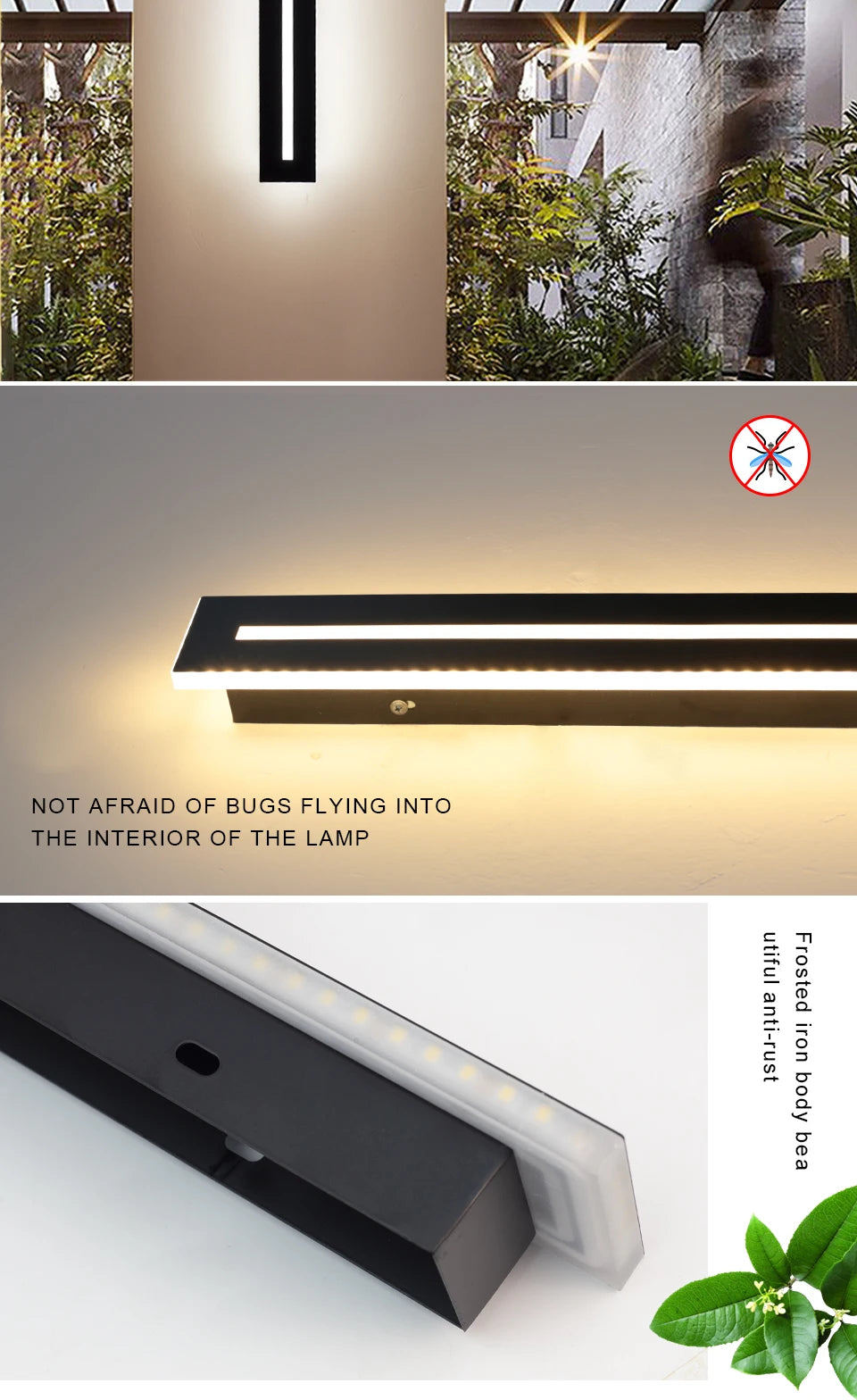Waterproof IP65 LED Long Wall Sconce Lamp – Outdoor Garden Light
