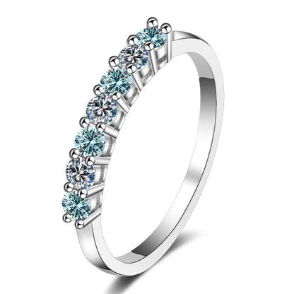 Luxury Moissanite Jewelry – 0.7CT D Color VVS1 EX Round Cut Eternity Rings