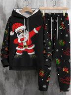 Men’s Santa Claus Print Hoodie Set