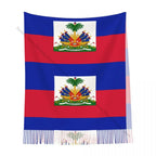 Haiti Flag Winter Tassel Scarf