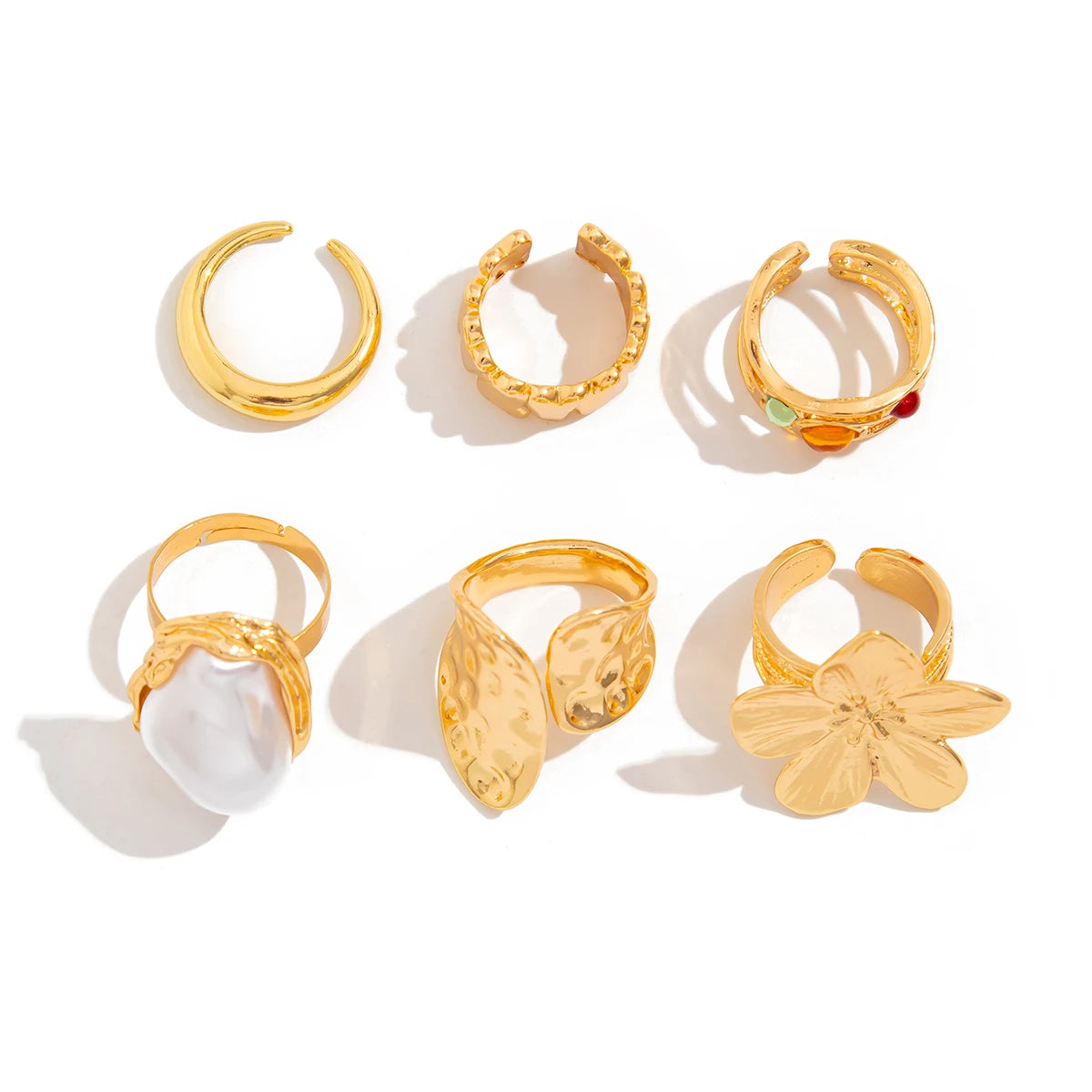 Elegant Baroque Imitation Pearl Open Ring Jewelry