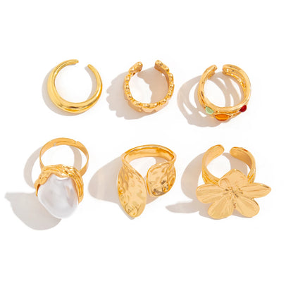 Elegant Baroque Imitation Pearl Open Ring Jewelry