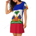 Summer Women Nightgown Flag Of Haiti