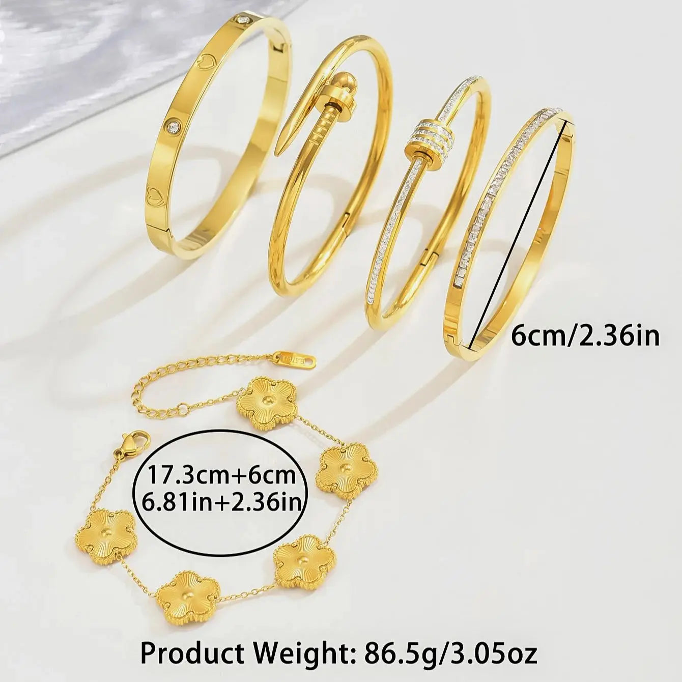 Women's Gold Clover Bracelet