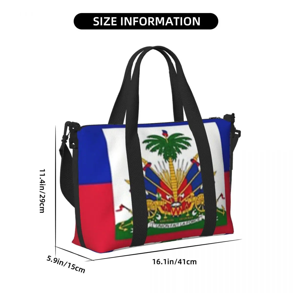 Custom Haiti Flag Travel Tote