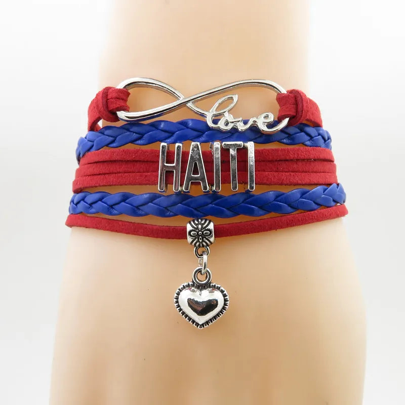 Love Haiti Handmade Flag Bracelet – Adjustable Unisex