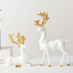 NORTHEUINS Golden Couple Deer Figurine