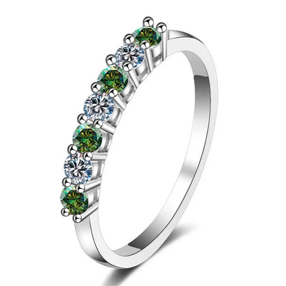 Luxury Moissanite Jewelry – 0.7CT D Color VVS1 EX Round Cut Eternity Rings