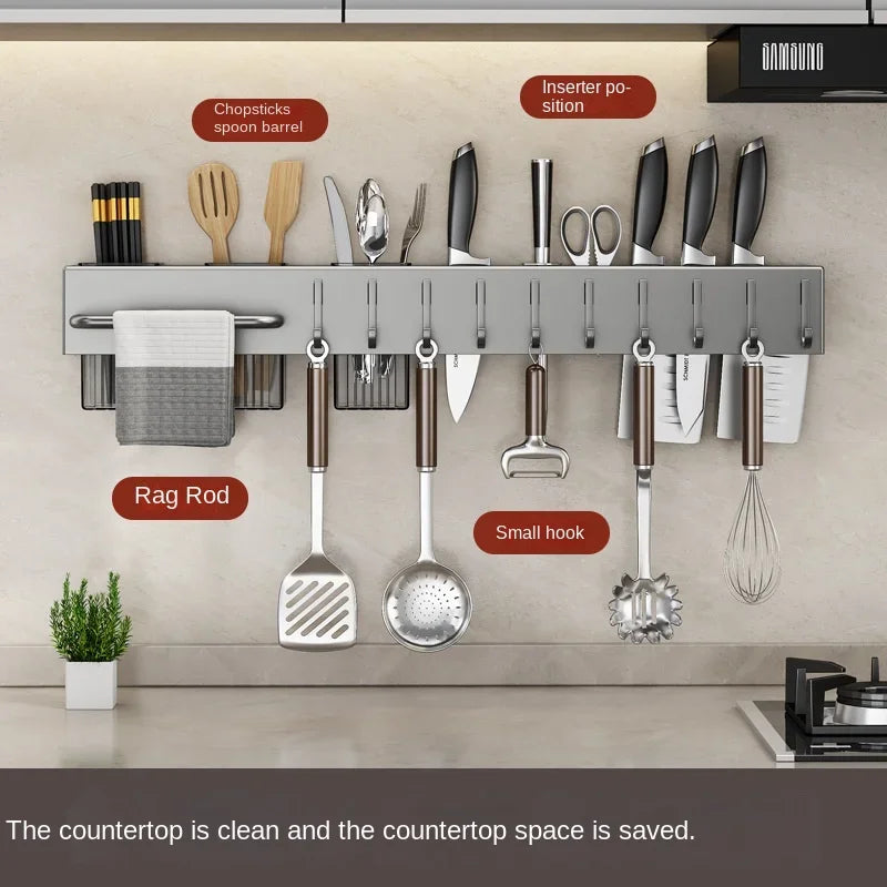 Wall-Mounted Kitchen Organizer Rack