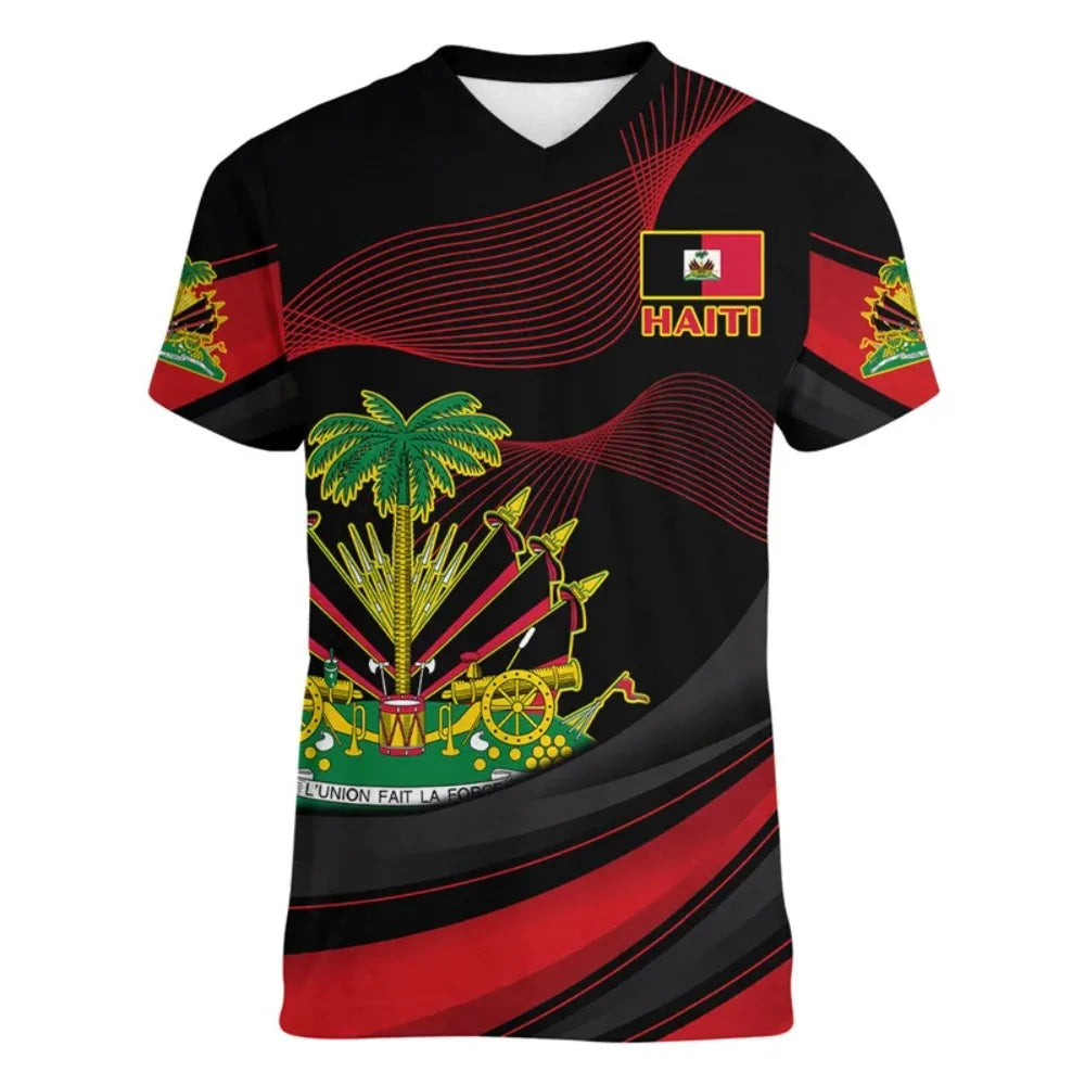 Haiti Independence Day 3D Printed Men's V-Neck