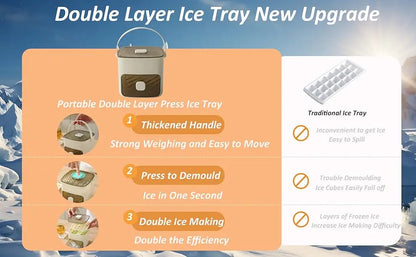 Grid Reusable Ice Cube Tray with Storage