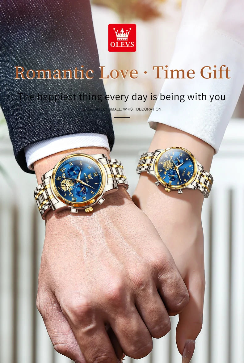 🕒   Moon Phase Watch Set – Waterproof