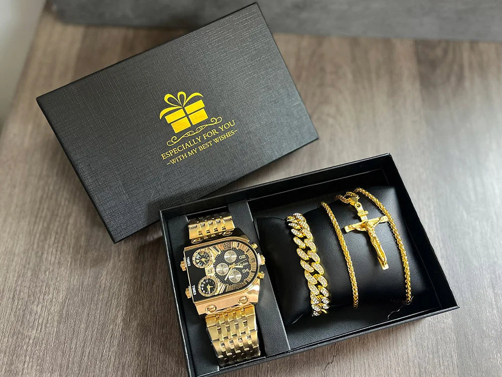 Men’s Luxury Watch & Jewelry Gift Set