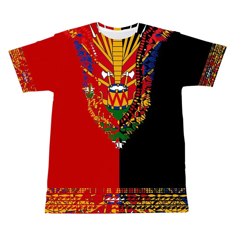 Haitian Flag T-Shirt – Men’s 3D Printed Crew Neck Tee