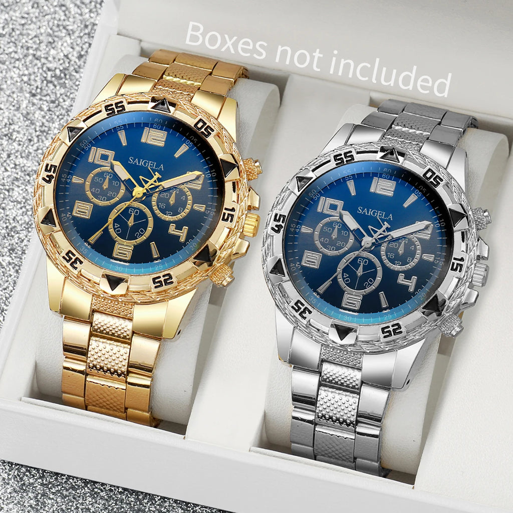 2-Piece Men's Quartz Watch Set – Arabic Dial, , Business & Fashion Style (No Box)