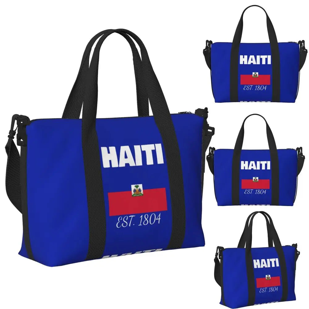 Haiti Flag Large Capacity Travel Tote