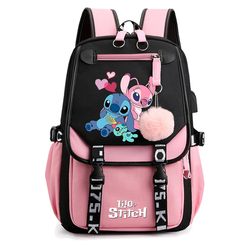 Lilo & Stitch Adventure Backpack – Cartoon Print School Bag for Teens, Kids