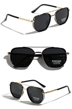 Peekaboo TR90 polarized sunglasses men retro style metal square sun glasses for women double bridge driving green black uv400