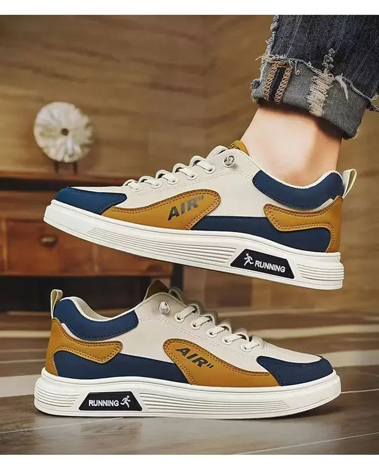 Men’s Leather Low-Top Casual Sneakers –