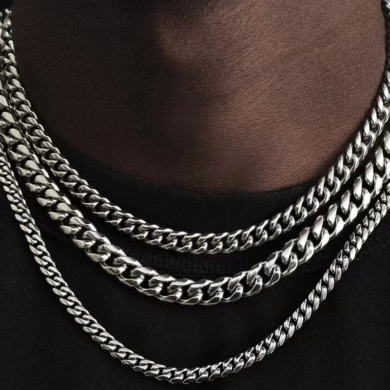 Unisex Stainless Steel Cuban