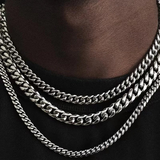 Unisex Stainless Steel Cuban