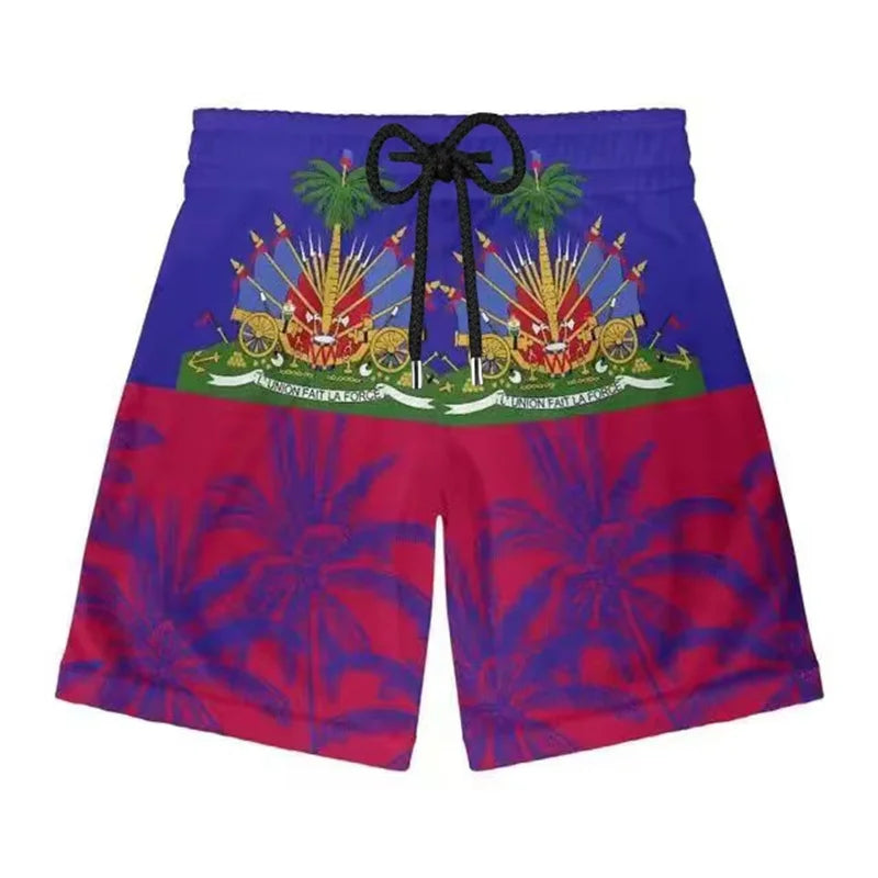 Haitian Flag Beach Shorts