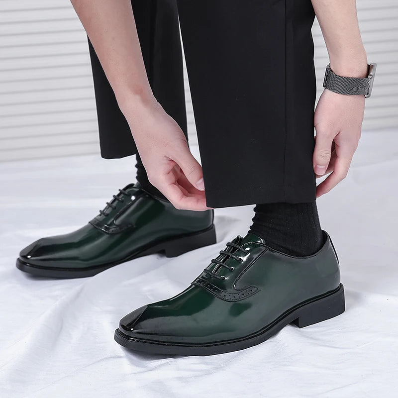 Men's Shiny Emerald Dress Shoes