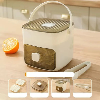 Grid Reusable Ice Cube Tray with Storage