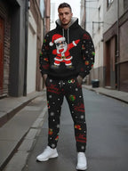 Men’s Santa Claus Print Hoodie Set