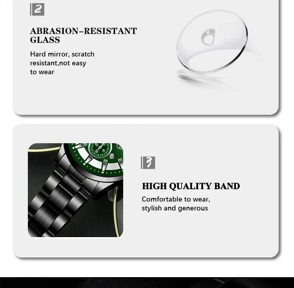 Deyros Stainless Steel Quartz Watch – Business