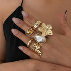 Elegant Baroque Imitation Pearl Open Ring Jewelry