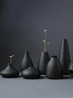 Minimalist Black Ceramic Vase
