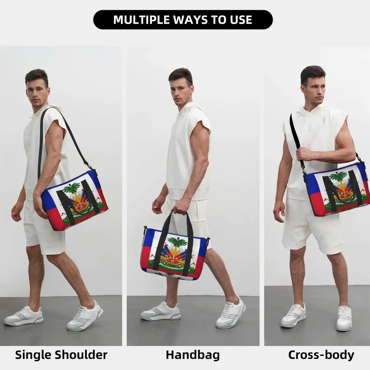 Custom Haiti Flag Travel Tote