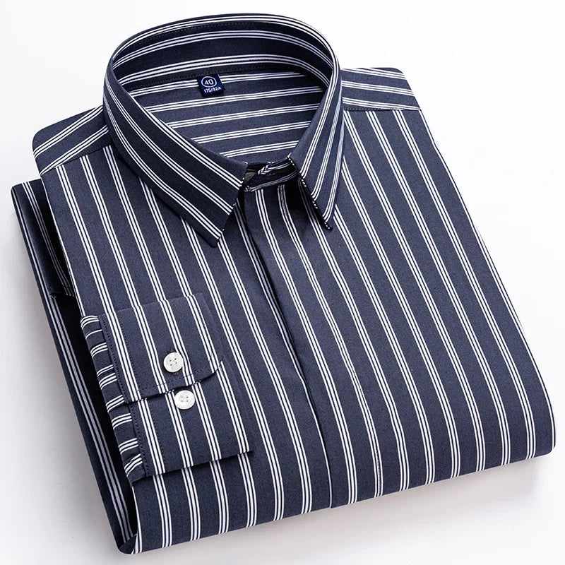 Premium Cotton Slim Fit Shirt - Striped Formal Wear