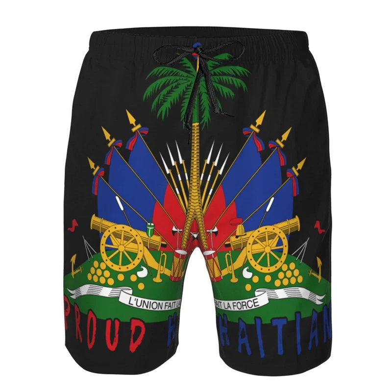 Haitian Flag Beach Shorts