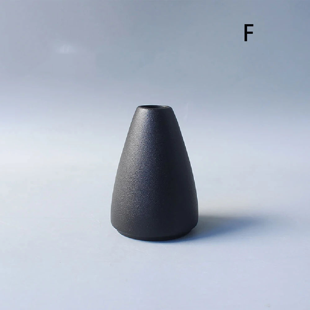 Minimalist Black Ceramic Vase