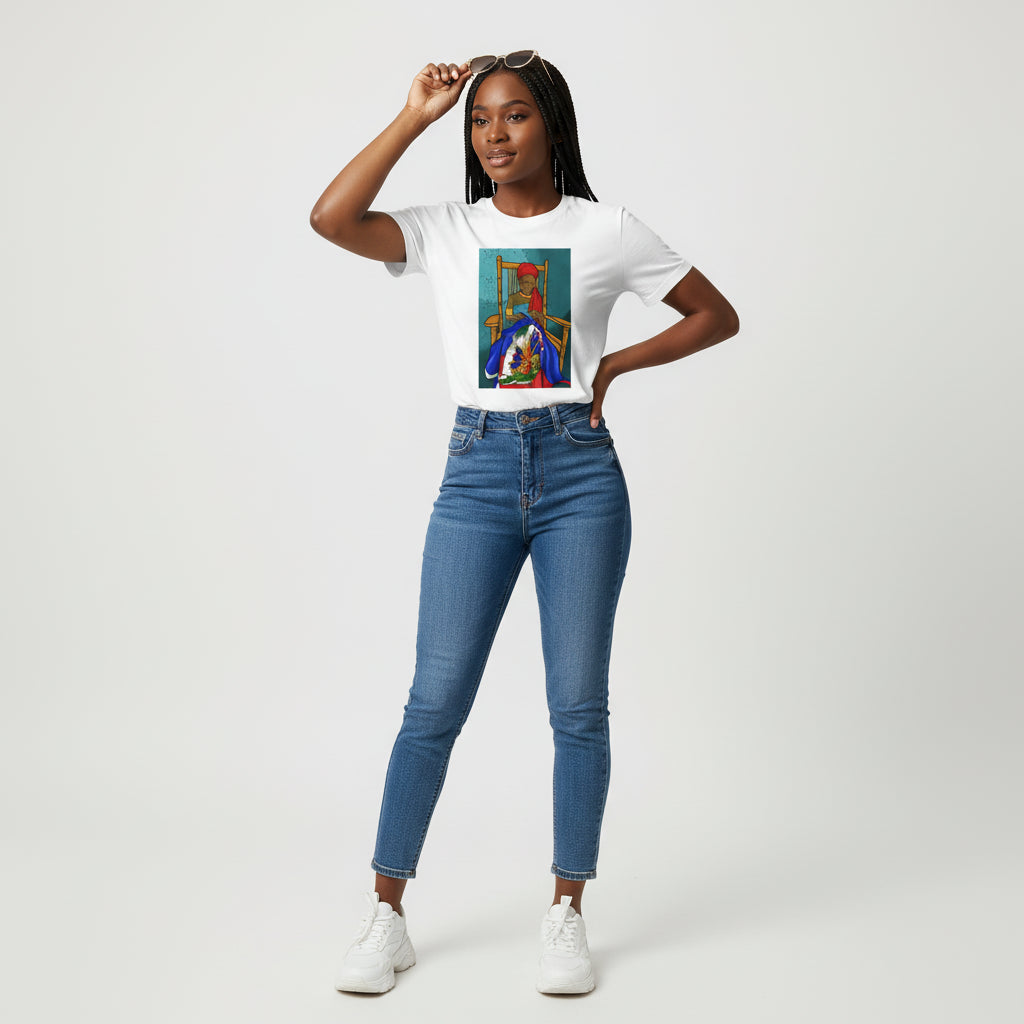 Haiti Flag Day Proud Woman Ayiti Girl Graphic Tee