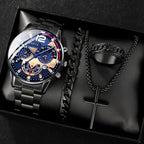 Men's 4-Piece Gold Jewelry Set – Roman Watch