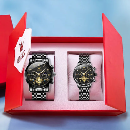 🕒   Moon Phase Watch Set – Waterproof