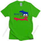 Cool Men's Haiti Map Flag T Shirt