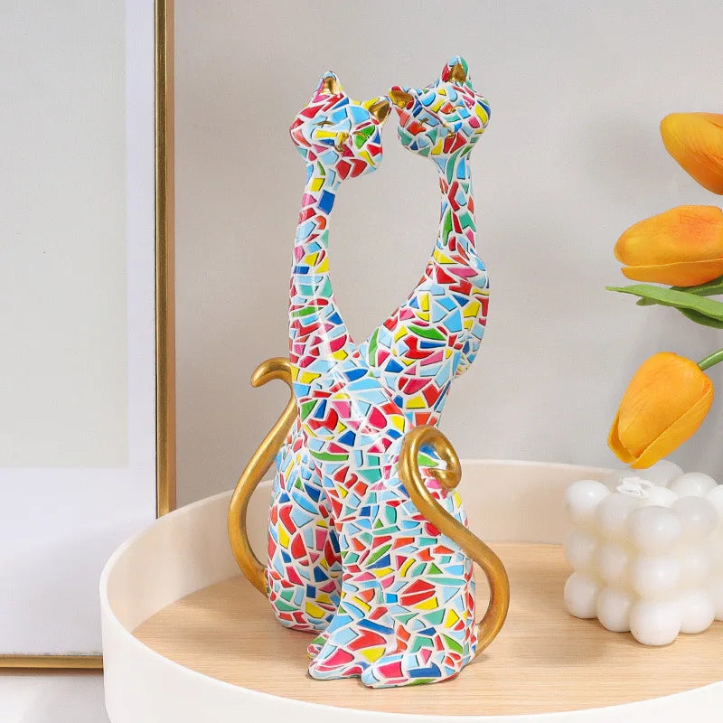 Cat Decoration Resin Abstract Ornaments