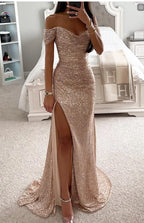 Women’s Sexy Sequined Split Maxi Dress