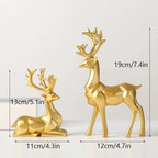 NORTHEUINS Golden Couple Deer Figurine